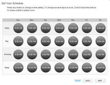 XFINITY Home Thermostat Scheduler - Set Your Schedule Wizard