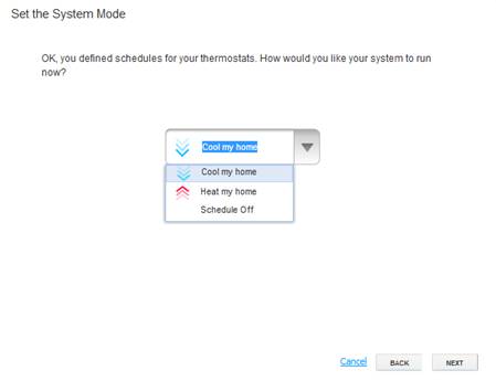 XFINITY Home Thermostat Scheduler - Set System Mode