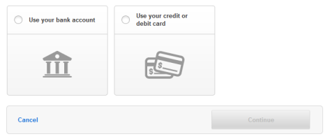 Screen offers options for source of payment to be changed/stopped.