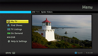 The menu screen is depicted