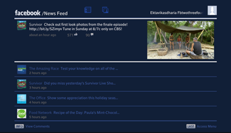 A Facebook news feed is displayed