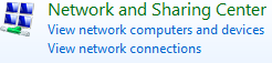 Network and Sharing Center window.