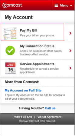 how to pay my comcast bill by phone