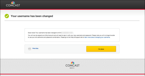 A screen confirming the updated username is displayed.