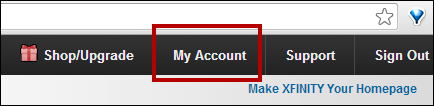 My Account option is highlighted.
