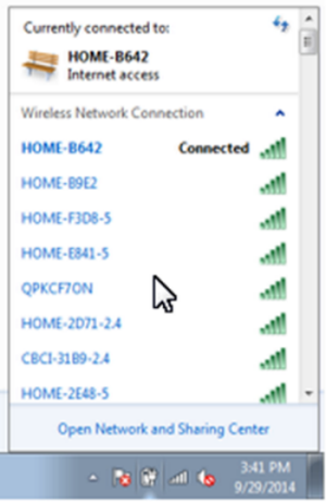 The chosen Wi-Fi network is listed at the top and the word Connected appears next to the signal strength bars.