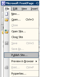 File Tab - Select Publish Site