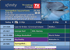 TV listings are displayed