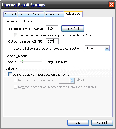 comcast incoming mail server settings for outlook