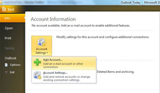 Outlook Express Info Tab - Under account Settings, choose Add Account.