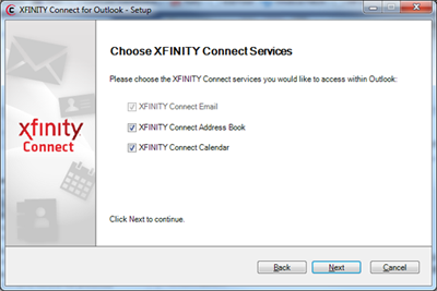 Services are selected for installation