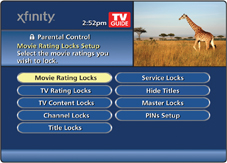 The Parental Control Main menu is displayed