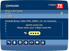 Screen displays field for entering Locks PIN.