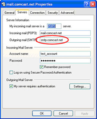 comcast incoming mail server address