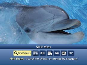 Quick Menu screen, "Find Shows" option highlighted