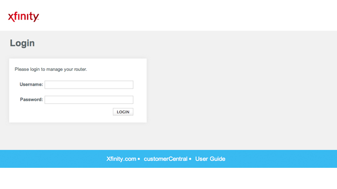 Login screen for wireless gateway's Admin Tool