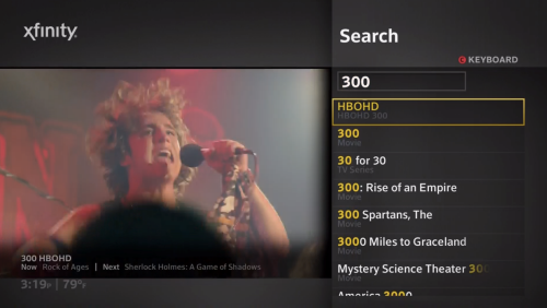 Current X1 Platform Search Screen showing search results