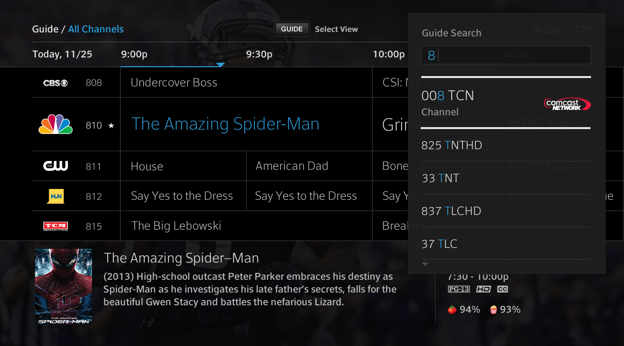New X1 Platform Guide Quick Search Screen