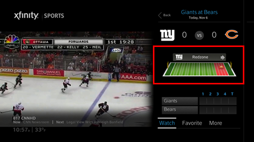 Touchdown scoring is displayed if the ball is in the Redzone.