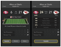 Two game options are displayed with buttons marked favorite at the button of the screen