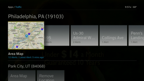 The traffic app screen is displayed