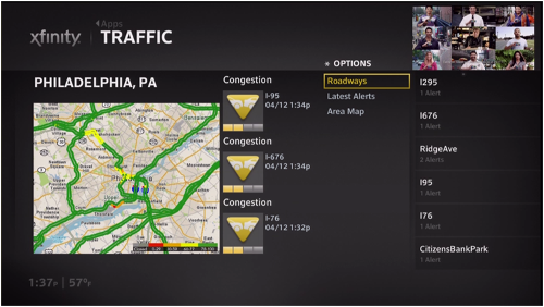 A traffic update is displayed
