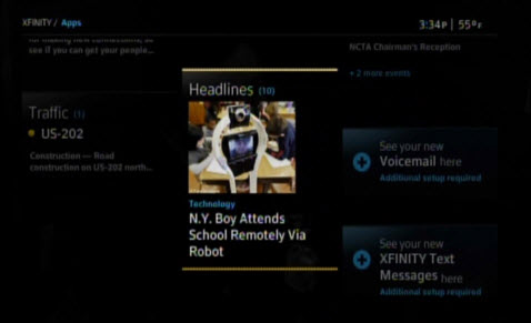 Image shows Headlines tile that can be used to access articles.