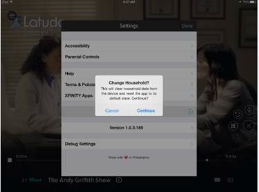 A popup box that enables users to clear household data is depicted
