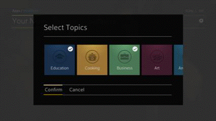 Topic selections are displayed