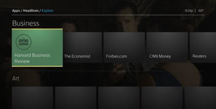 Business news sources are displayed