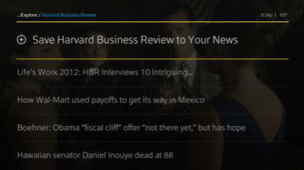 A business news source is selected to be added to the Your News page