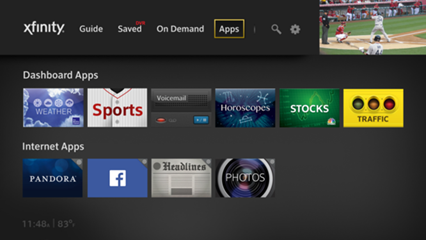 X1 Platform - Dashboard Apps screen