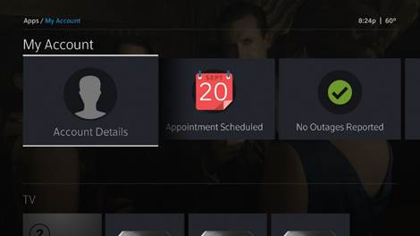 My Account app displays with Account details selected