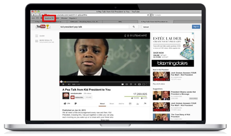 XFINITY TV on the X1 Platform - Send to TV - example from YouTube in a web browser using bookmarklet