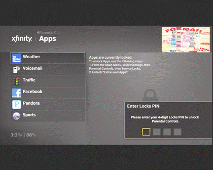 The Apps menu is displayed