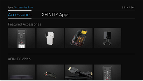 This is an image of the Applications screen with the Accessories Store app selected in the uppermost row.
