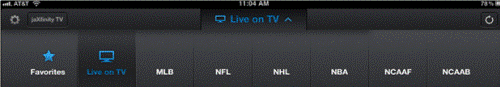 XFINITY TV Sports Remote Navigation