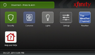 The Settings widget appears fourth from left in top row.
