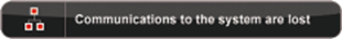 A message indicating that communications to the system are lost is displayed