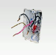 Electric wiring with ends stripped of insulation