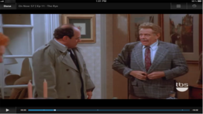 Playback controls in the XFINITY TV Go app for Apple devices.