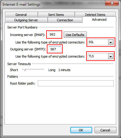 comcast incoming mail server port for iphone